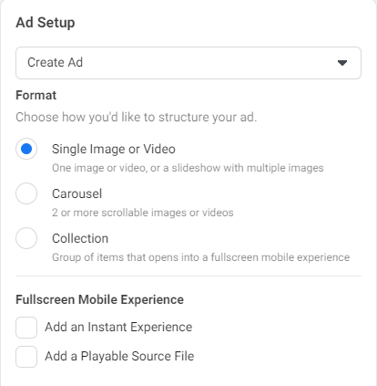 Facebook Ad Format