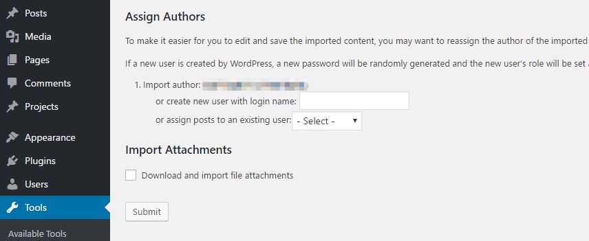 Assign Imported Content to User
